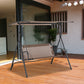 2-Person Porch Swing Chair, 2 Seater Patio Swing Bench w/ Adjustable Canopy, Breathable Seat for Garden, Poolside, Black