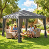 10' x 10' Light Grey Pop-Up Gazebo with Zipper Mesh Sidewalls