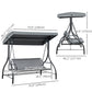 Convertible Patio Swing Bed with Canopy and Cushions, 3 Seater Porch Swing for Outdoor, Backyard, Garden, Beige