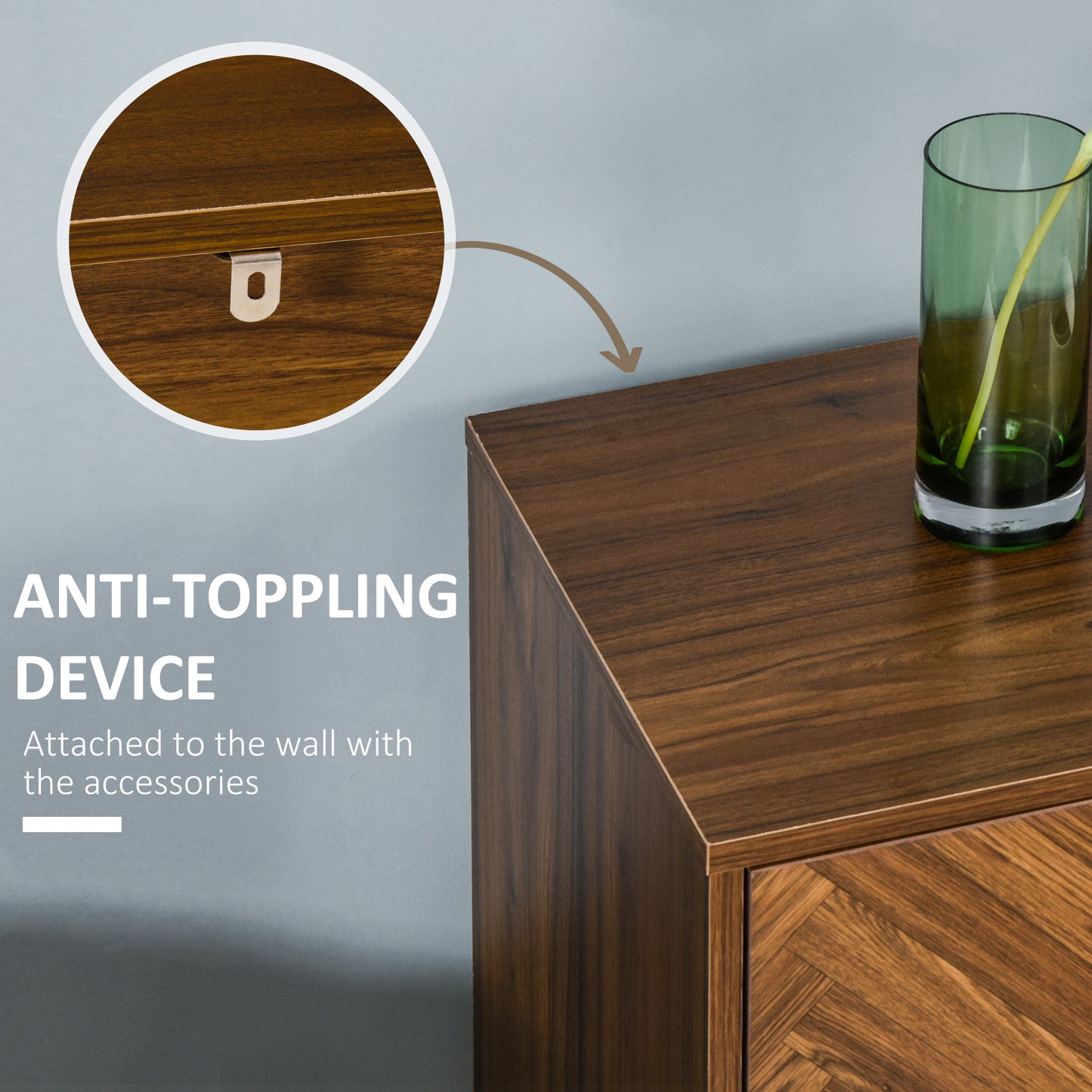 Bedside Table, Nightstand for Bedroom, End Side Table Dresser Storage with 2 Drawers, Walnut Brown