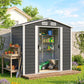 7' x 4' Outdoor Storage Shed, Metal Garden Shed with Lockable Doors and Gloves for Backyard, Garden, Patio, Dark Grey