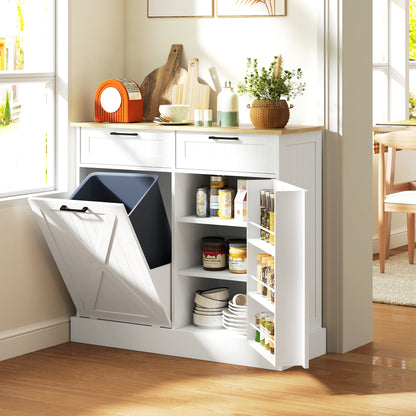 10-Gallon Tilt-Out Trash Cabinet with 2 Drawers