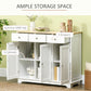 Modern Sideboard, Buffet Cabinet with Storage Cabinets, Drawers and Adjustable Shelves for Living Room, White