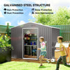 8' x 6' Metal Storage Shed with Lockable Sliding Doors and Vents