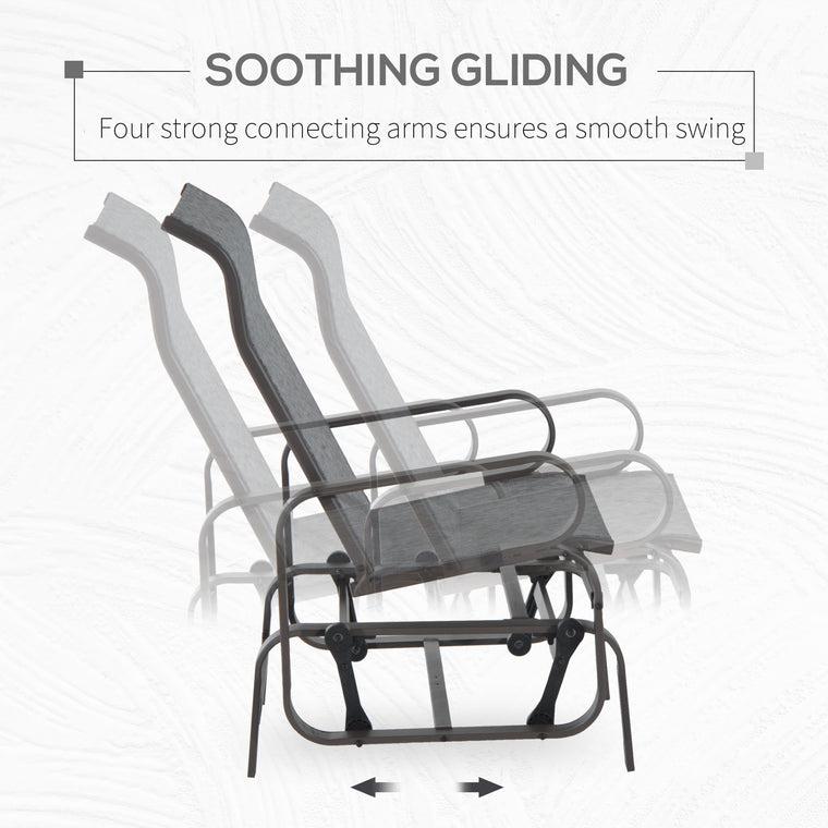 Patio Rocking Glider Chair with Breathable Mesh Seat