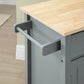 Rolling Kitchen Cart with Wood Top and Drawer, Kitchen Island on Wheels for Dining Room, Grey