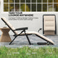 Foldable Lounge Chair, Reclining Patio Sun Lounger with 6-Position Adjustable Back, Black