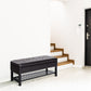 44" PU Leather Tufted Ottoman Shoe Bench Storage Chest Hallway Brown