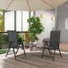 2PCs Outdoor Wicker Folding Chairs with Adjustable Backrest, Grey