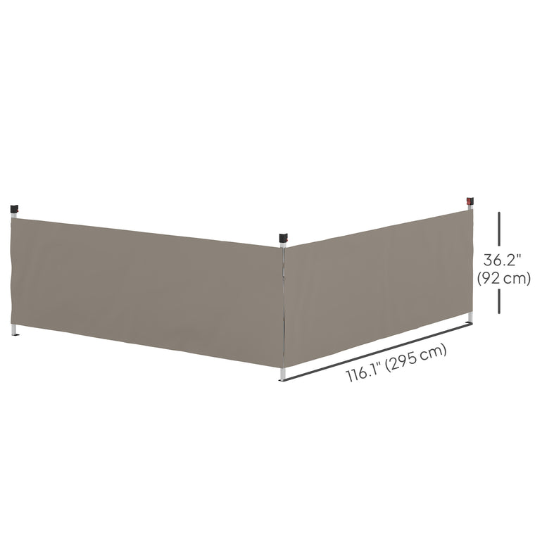 Grey Half Sidewalls Set for 10' x 10' & 10' x 20' Canopies