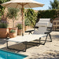 Folding Lounge Chair w/ Reclining Back, Cream White - Cream White