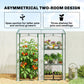 Mini Greenhouse, Portable Greenhouse with 3 Shelves, 2 Roll-up Doors, 56.3" x 17.7" x 59.4", Clear