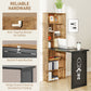 Fold-out Convertible Office Desk, Wall Mount Computer Desk with Blackboard and Side Shelf, Rustic Brown