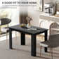 47" Kitchen Table for 4-6 People, Dining Table with Wood Effect for Dining Room, Black