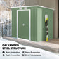 7' x 4' Galvanised Steel Garden Shed, with Foundation Kit - Green