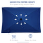 6' x 10' Patio Umbrella with 22 LED Solar Lights and Tilt, Rectangular Outdoor Table Umbrella with Crank, Dark Blue