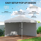 10' x 10' Pop Up Canopy with Sidewalls, Roller Bag, Height Adjustable Instant Tent for Outdoor, Garden, Patio, White