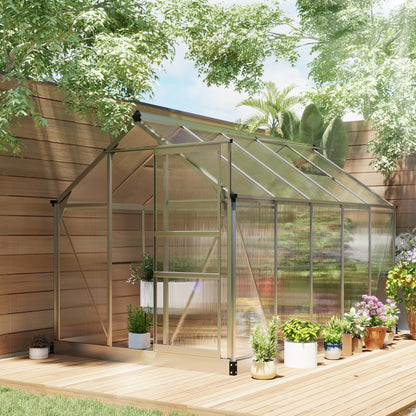 6' x 10' x 6.6' Silver Polycarbonate Greenhouse with Gutter
