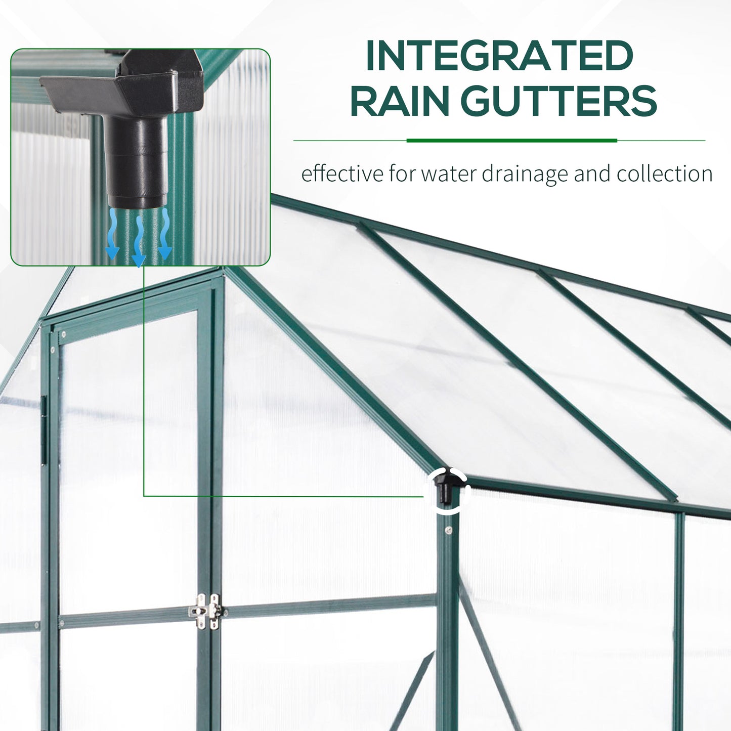 8.2' x 6.2' Greenhouse Aluminum Frame with Temperature Controlled Window