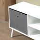 Modern TV Stand Cabinet with Foldable Drawers and Shelves for Living Room, Bedroom, White