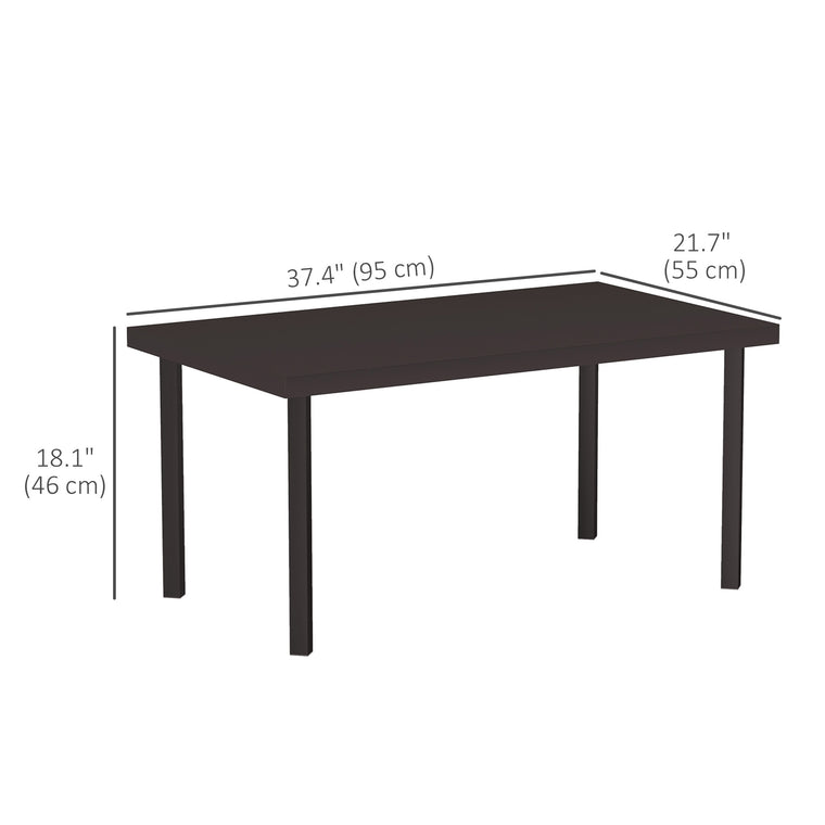 Rectangle Metal Side Table with Woodgrain Top