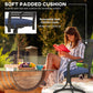 Patio Swivel Chairs with Cushion, Outdoor Swivel Rocker with Curved Armrests, Red