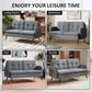 55" Loveseat Sofa, Corduroy Love Seat w/ S spring, Steel Legs and Button Tufting, Small Couch for Living Room, Dark Grey