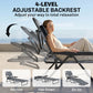 Folding Lounge Chair w/ Reclining Back, Cream White