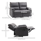 2 Seater Reclining Chair, Loveseat Recliner Sofa with Footrest and Split Backrest, Dark Grey