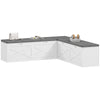 L-Shaped Cushioned Shoe Storage Bench - White
