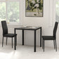 3-Piece Rectangular Glass Kitchen Table and Chairs with Metal Frame and Faux Leather Upholstery for Dining Room, Black