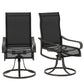 2-Piece Swivel Patio Dining Chairs, 360° Swivel Rocking Outdoor Chairs with Curved Armrests, Breathable Mesh Seat & S Shape Backrest for Yard, Lawn, Porch, Black