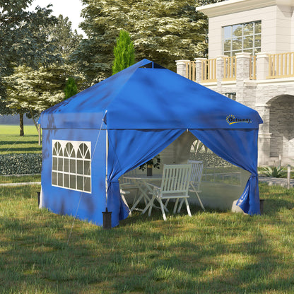 10' x 10' Blue Pop Up Sun Shelter with Wheeled Bag