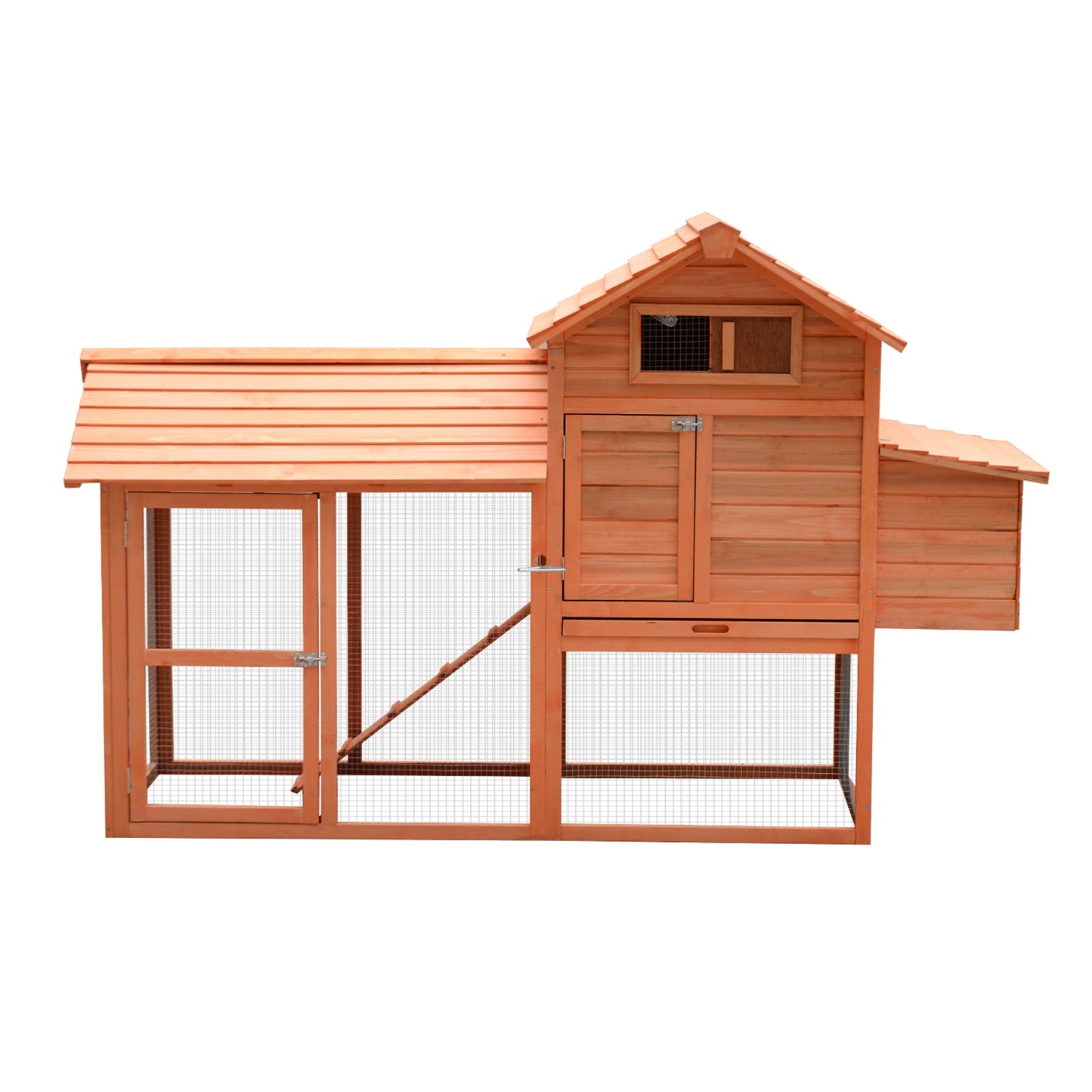 82" Deluxe Chicken Coop Wooden Hen House Rabbit Hutch Poultry Cage Pen Backyard with Run and Nesting Box