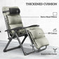 2pcs Reclining Zero Gravity Chair with Adjustable Backrest, Folding Garden Sun Lounger with Removable Cushion, Grey
