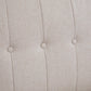 Convertible Bed with Couch, Button Tufted Fabric Sofa Bed with Adjustable Back for Living Room, Beige