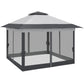 12' x 12' Foldable Pop-up Party Tent Instant Canopy Sun Shade Gazebo Shelter with Steel Frame, Dark Grey