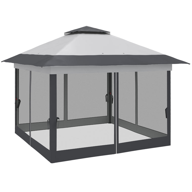 12' x 12' Dark Grey Pop-Up Gazebo with Steel Frame