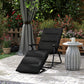 Foldable Lounge Chair, Reclining Patio Sun Lounger with 6-Position Adjustable Back, Black - Black