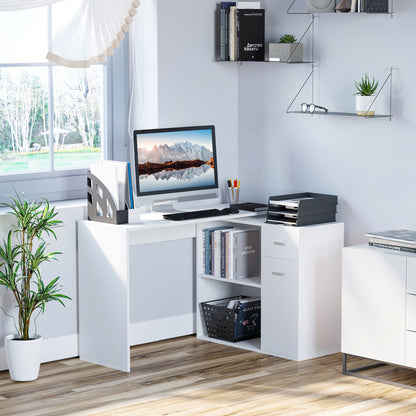 180-Degree Rotating Corner Desk with Storage