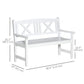 2-Seater Wooden Garden Bench, 4FT Outdoor Patio Loveseat with Unique X-Shape Back for Yard, Lawn, Porch, White