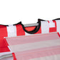 Set of 2 Beach Lounge Chair Sun Lounger, Folding Ground Beach Mat w/ Adjustable Back, Steel Frame, Head Pillow and Carry Bag for Backyard Lakeside, Red and White