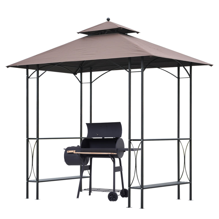 8' x 5' Double-Tiered Grill Gazebo with Shelf