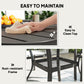 5 Piece Outdoor Dining Set with Round Table and 4 Stackable Chairs, for Backyard, Lawn, Deck, Balcony, Pool Side