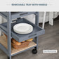 Kitchen Island Rolling Trolley Utility Serving Cart with Drawer Grey