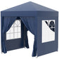 6.6'x6.6' Pop Up Canopy Tent with Sidewalls, Instant Sun Shelter Camping Gazebo with Carry Bag, Blue