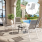 Set of 4 Outdoor Dining Chairs, Stackable Lawn Chairs with High Back, Breathable Mesh Seat for Garden Porch, Black - White