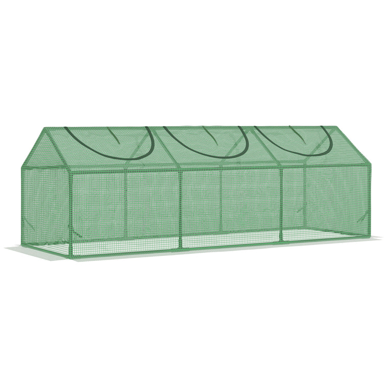 71" x 24" x 24" Green Mini Tunnel Greenhouse with Windows