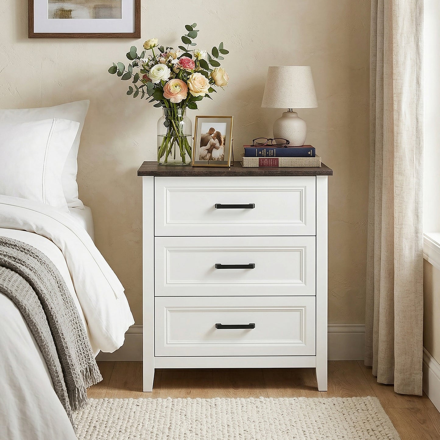 Dresser for Bedroom with 3 Drawers Storage Chest of Drawers for Living Room, Closet, Laundry, Entryway