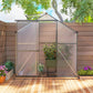 6' x 2.5' Walk-in Polycarbonate Greenhouse Aluminium Green House with Sliding Door, 5-Level Roof Vent, Rain Gutter